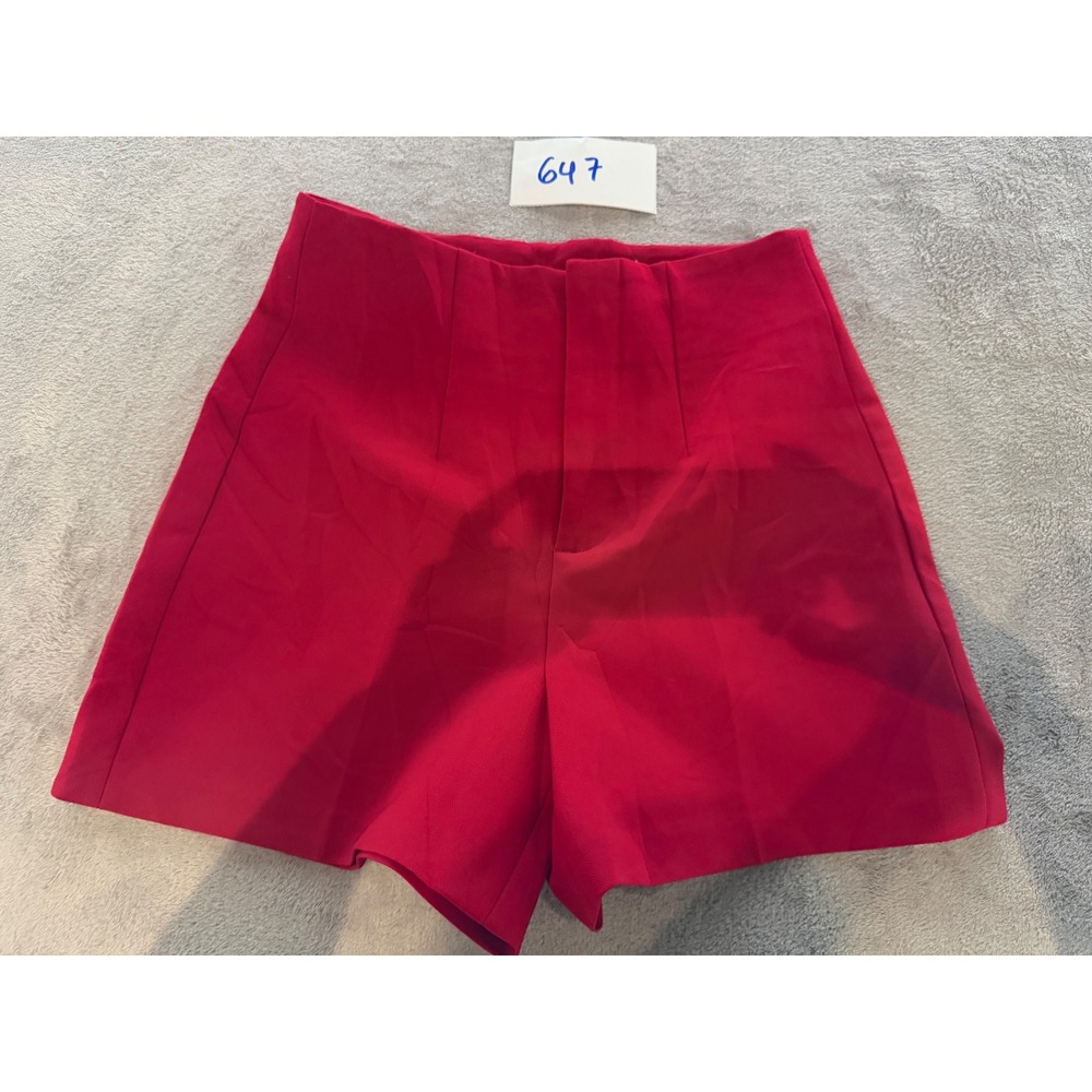 Zara Tailored Shorts Womens S Red New High Waisted Dressy 2873/039/601